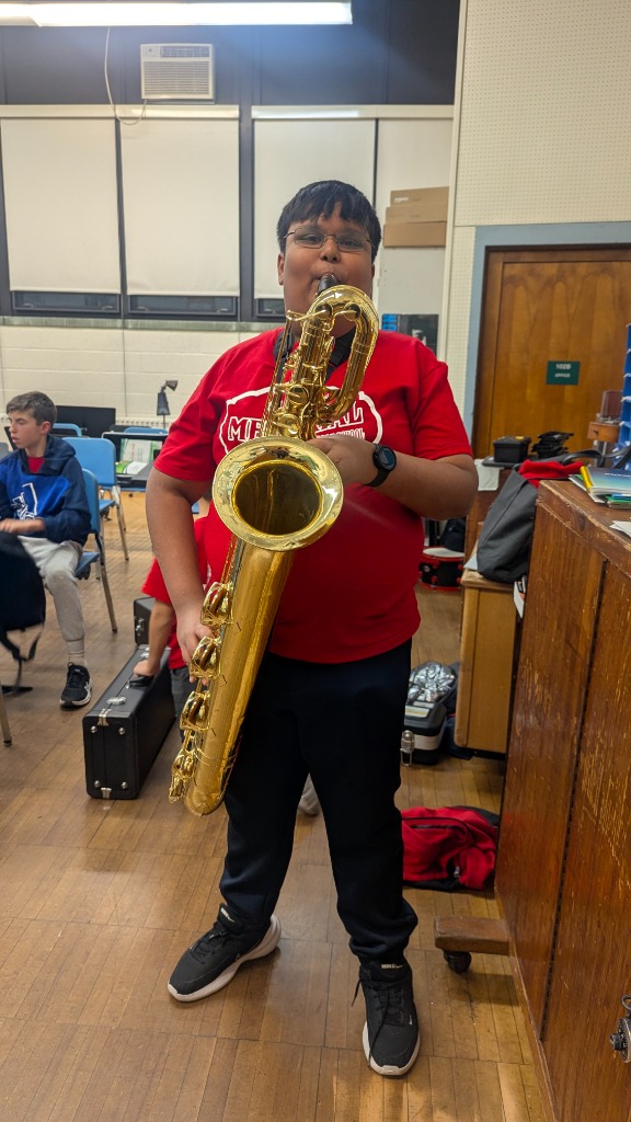 Baritone sax with the stage band