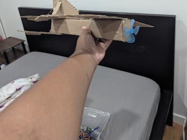 Test-flying the upcycled RC glider