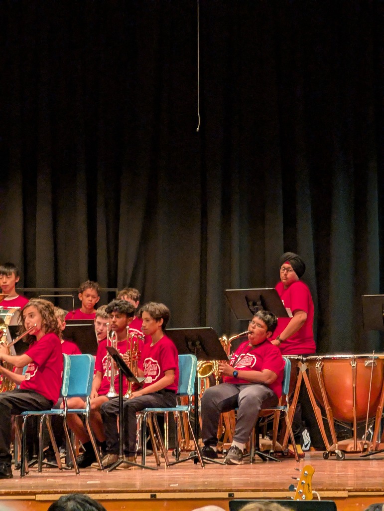 Performing at the Spring Stage Band Concert